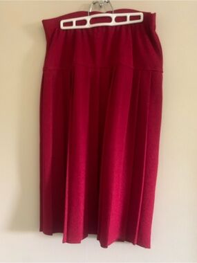 TanJay Vibrant Red Pleated Midi Skirt